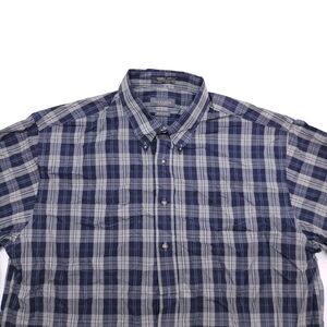 Van Heusen Madras Flannel Long Sleeve Button Up Shirt Mens Size XL Green Black